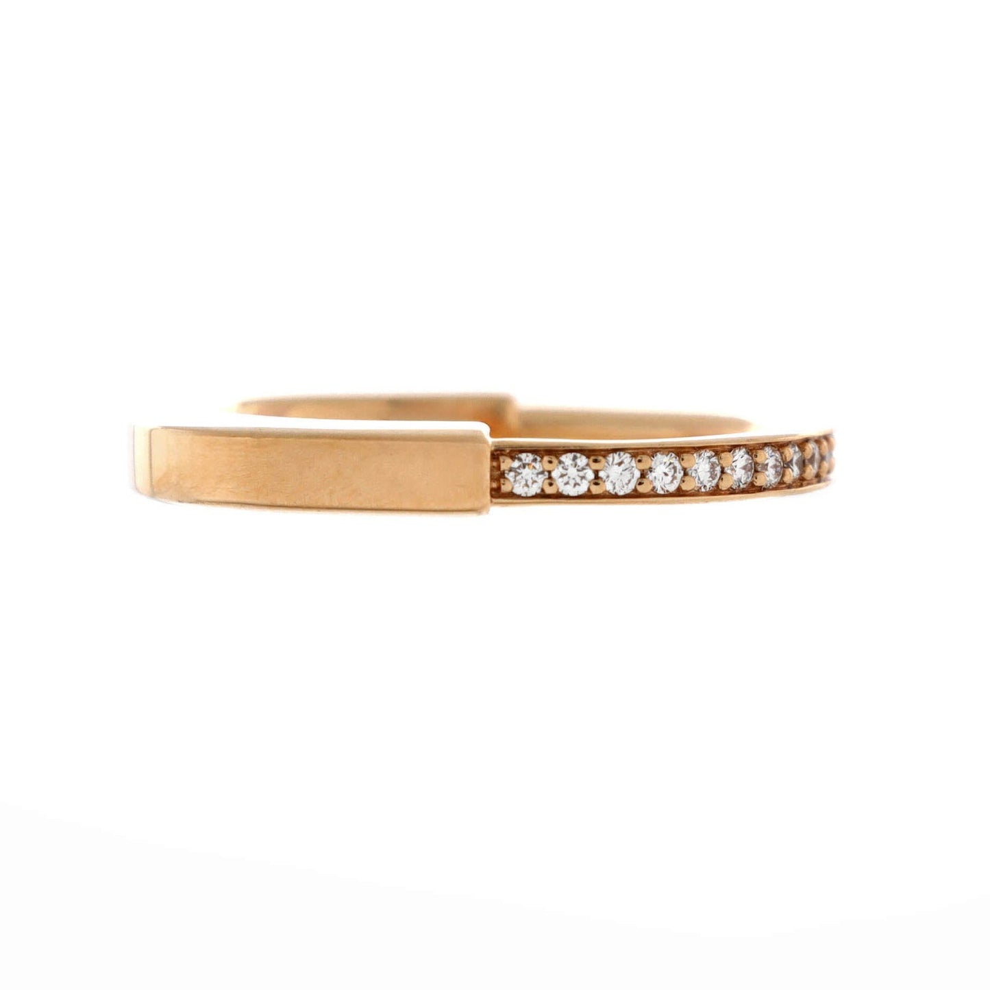 Tiffany & Co. Lock Ring 18K Rose Gold With Pave Diamonds