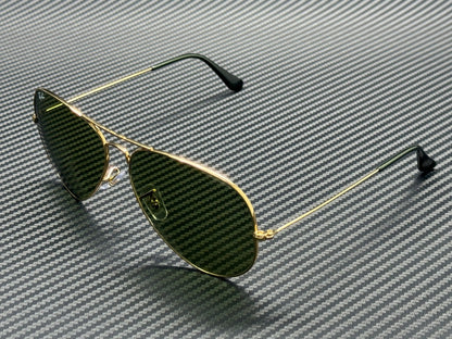RAY BAN RB3025 001 4E Arista Gold Green 58 mm Unisex Sunglasses