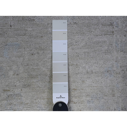 2'8"X12'2" Pure Silver Gray Afghan Angora Oushak Runner Oriental Rug