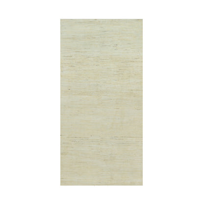 4'X8' Ivory Lori Buft Plain Design Wool Hand Knotted Wide Runner Rug