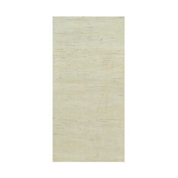 4'X8' Ivory Lori Buft Plain Design Wool Hand Knotted Wide Runner Rug