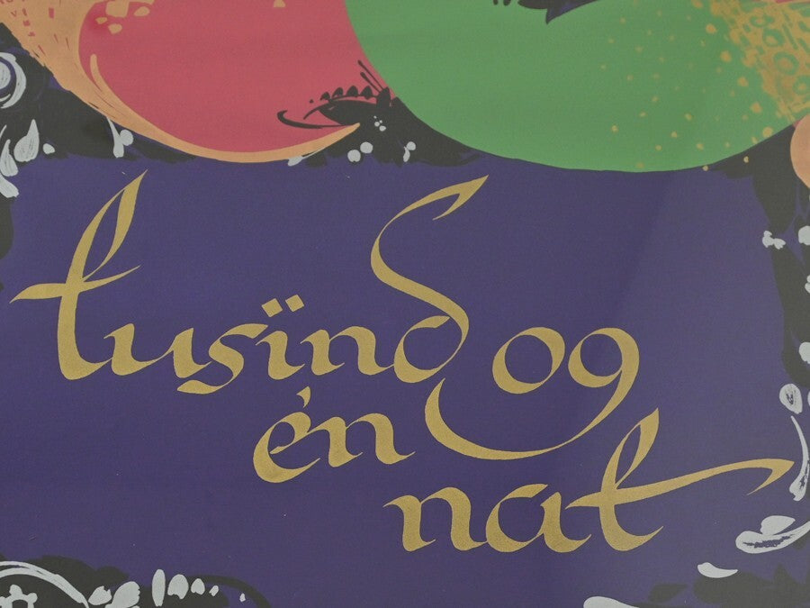 Vintage Bjorn Wiinblad 1001 Nights Original Serigraph Poster Signed Framed