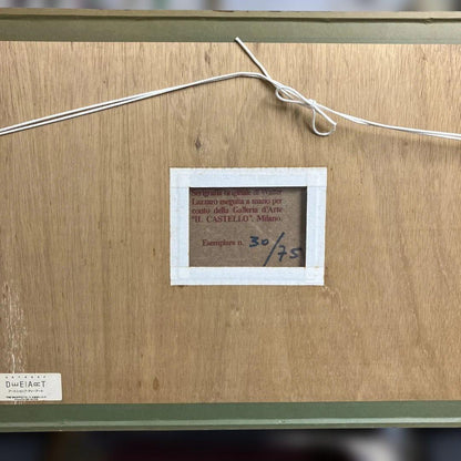 Walter Lazzaro Boat At Dusk Original Serigraph On Masonite Hand-Colored Signed