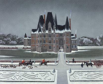 Michel Delacroix Chasse A Cour Signed " Serigraph Contemporary