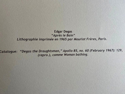 Edgar Degas Lithograph Coa Mourlot