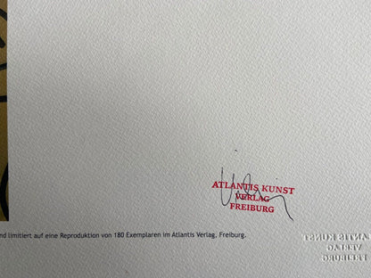 Keith Haring Lithograph From A Painting C.O.A. Signed In Pen Numbered In Pencil