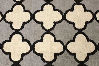 Multicolored Trellis Design Wool 5X8 Hand-Tufted