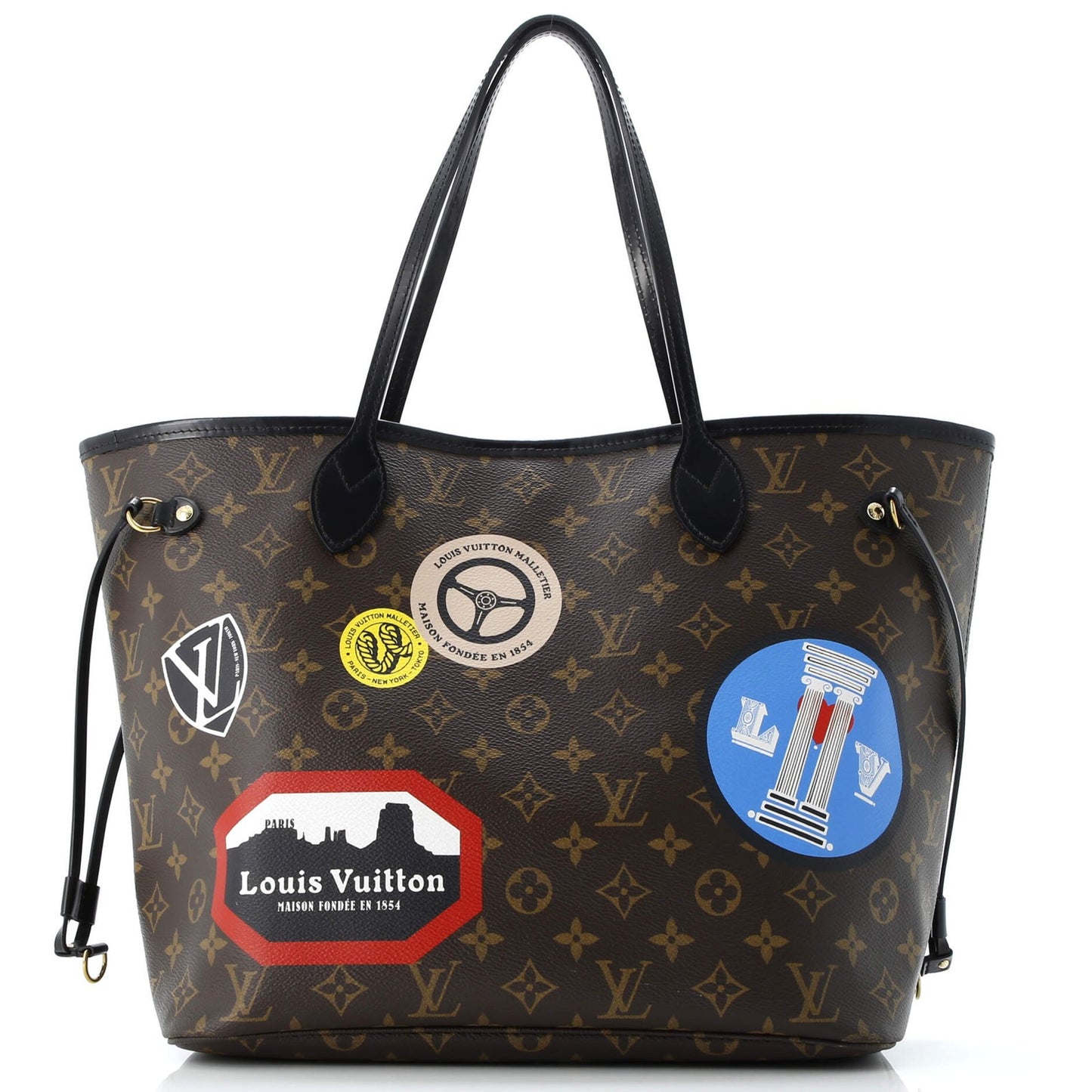Louis Vuitton Neverfull Nm Tote Limited Edition World Tour Monogram Canvas Mm