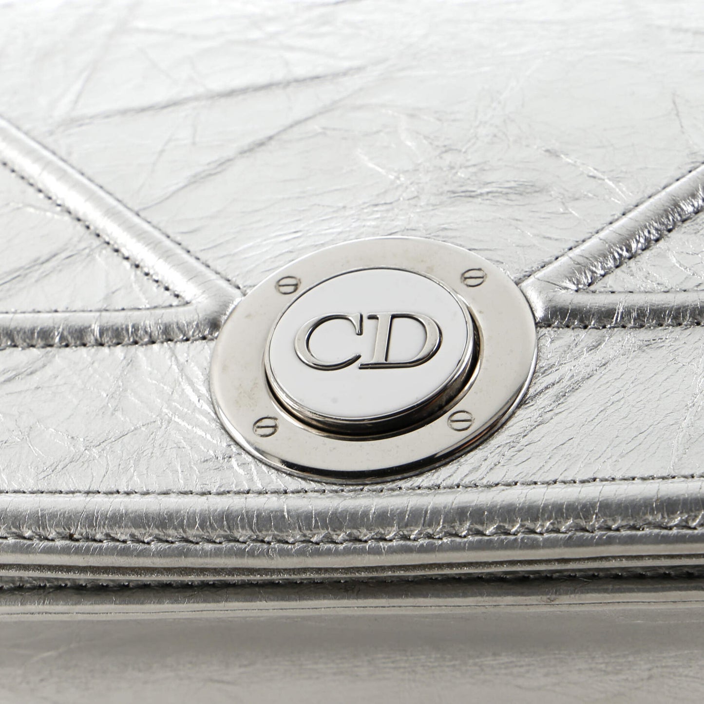 Christian Dior Diorama Clasp Flap Bag Crinkled Lambskin Small