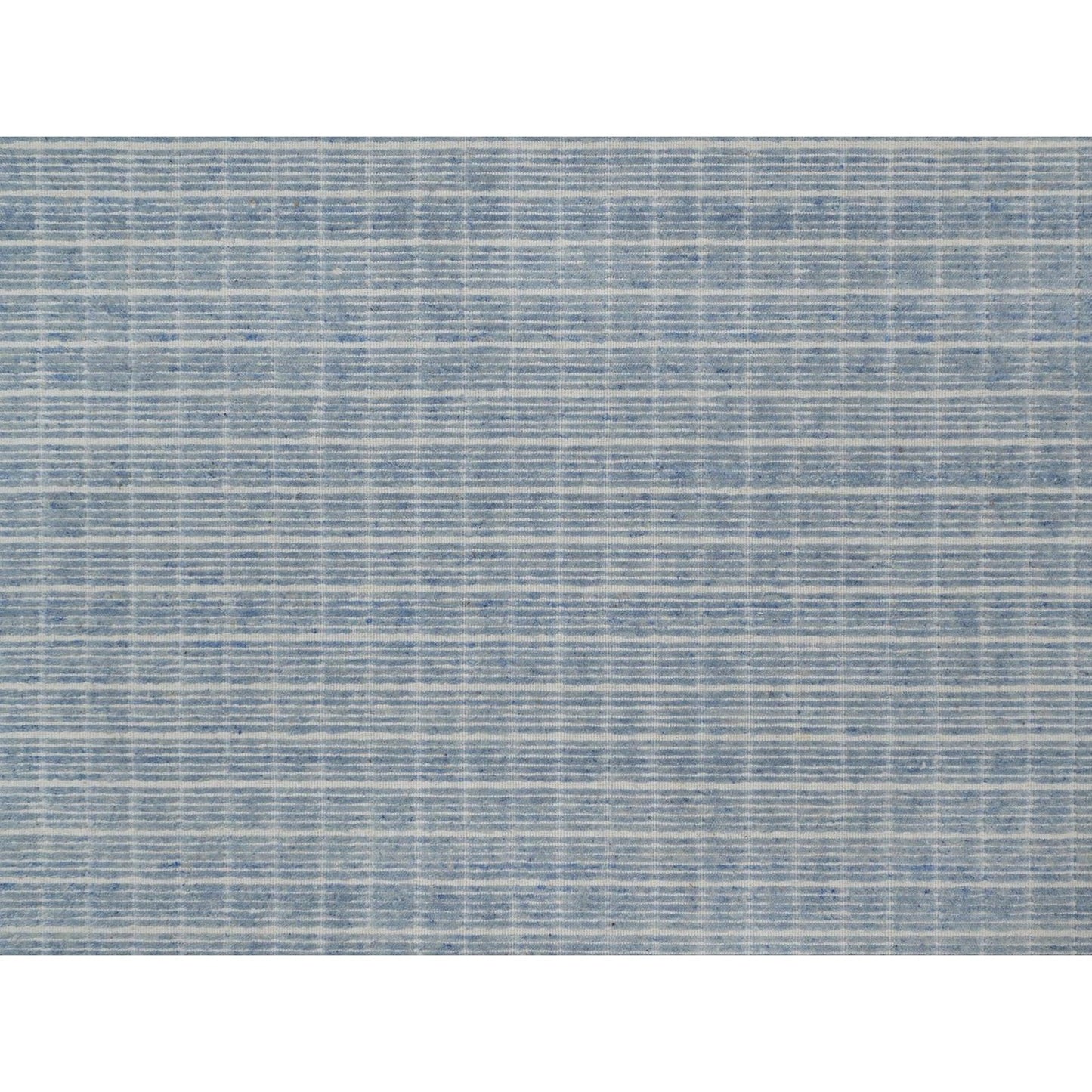 9'1"X12' Faded Blue Modern Plain Decor Box Design Loomed Knotted Wool Rug