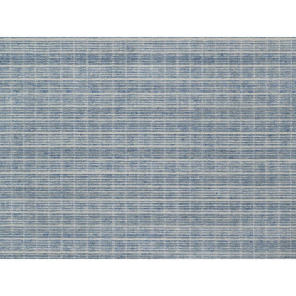 9'1"X12' Faded Blue Modern Plain Decor Box Design Loomed Knotted Wool Rug