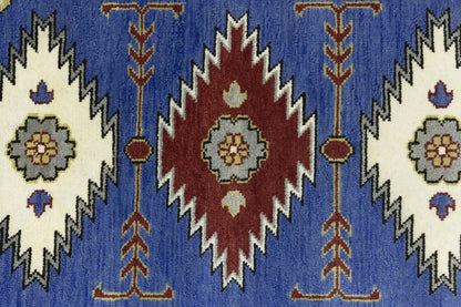 Kazak Oriental Area Rug Geometric Tribal Design
