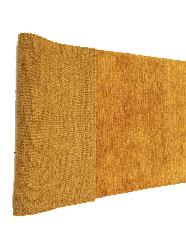 Orange Solid Design Hand-Loomed 3X8 Gabbeh Wool