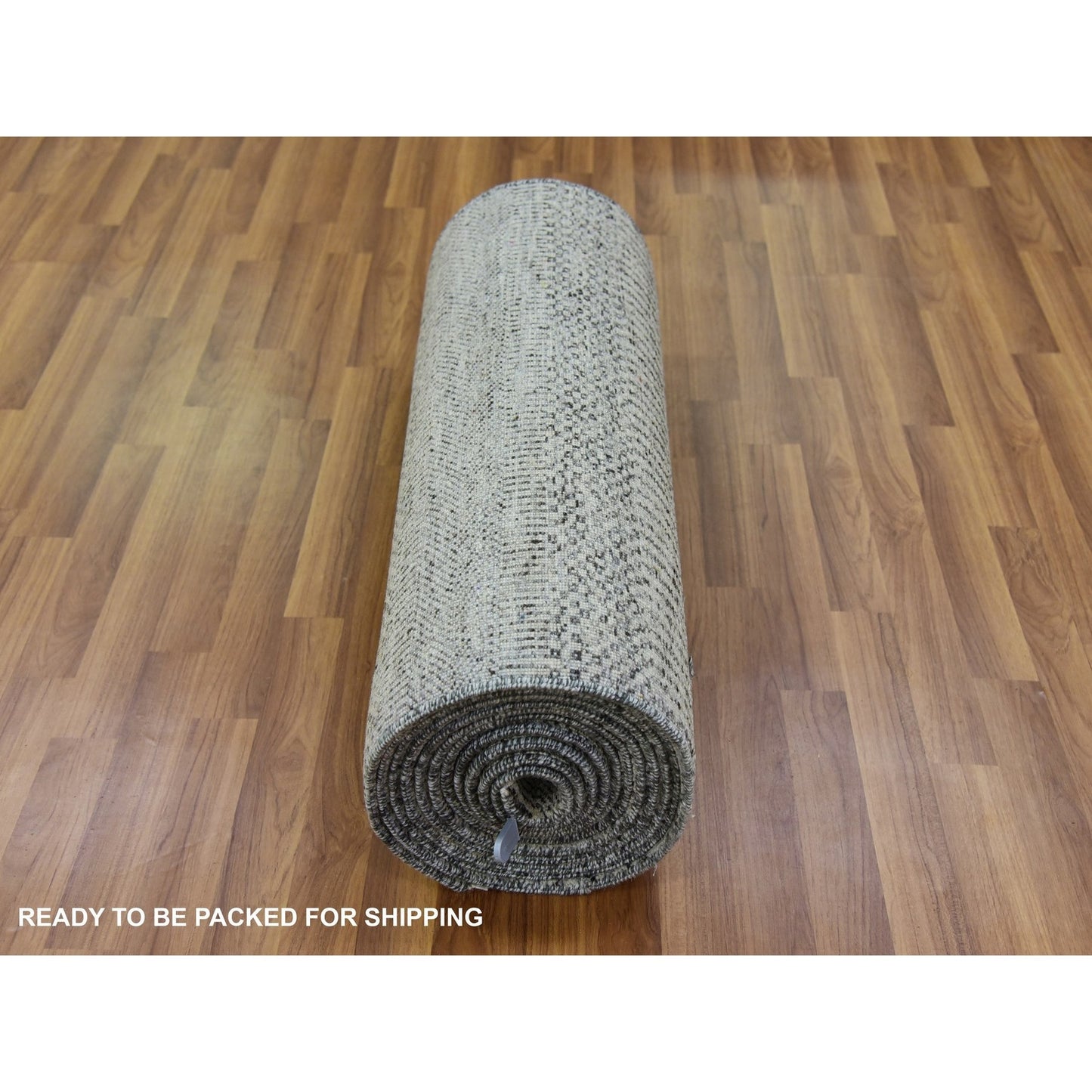 2'8"X20' Owl Gray Hand Knotted Grass Design Xl Runner Undyed Wool Rug