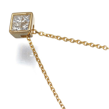 Vendome Necklace Princess-Cut Diamond 0.10Ct Square 18K 750 Yellow Gold