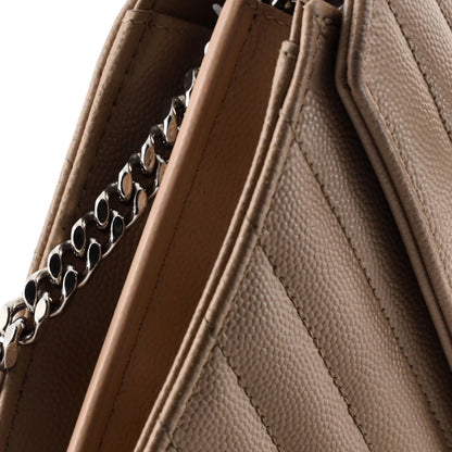 Saint Laurent Classic Monogram Wallet On Chain Matelasse Chevron Leather Medium