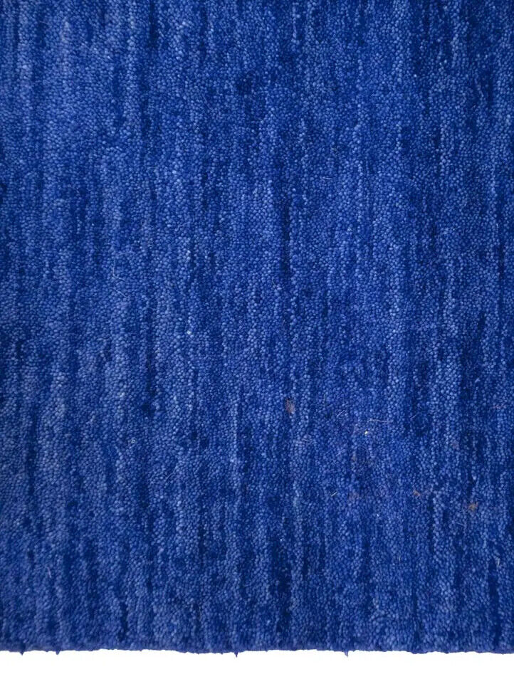 Modern Royal Blue Gabbeh Square Rug Tribal Design