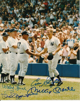 Mickey Mantle + 3 Yankee Hofers