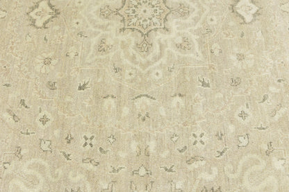 Handmade Transitional Round Oriental Rug Floral