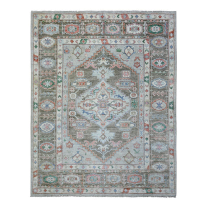 8'2"X10'3" Gray Soft Wool Hand Knotted Anatolian Village Inspired Rug