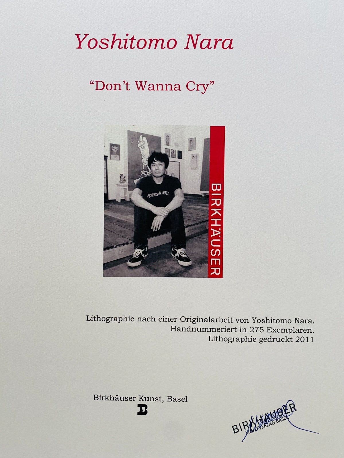 Yoshitomo Nara Lithograph Coa Signed In Pen Numbered In Pencil