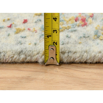 2'6"X11'10" Pink Hand Knotted Farsian Wool And Pure Silk Runner Rug