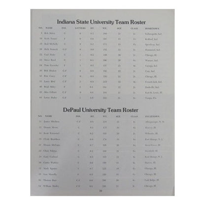 Larry Bird/Magic Johnson Dual-Signed/Auto 1979 Ncaa Program Jsa/Beckett 189950