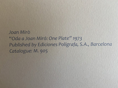 Joan Mir Lithograph Poligrafa Barcelona 1973 Published Signed Op