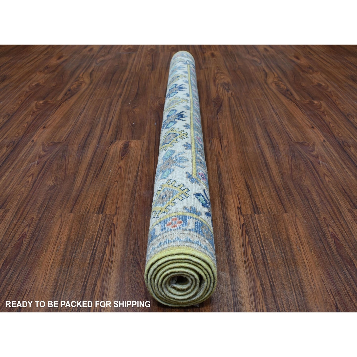 4'10"X6'6" Yellow Fusion Kazak Pure Wool Hand Knotted Oriental Rug