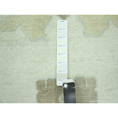 15'X16'3" Ivory Oushak With Leaf Design Wool Hand Knotted Xl Square Rug