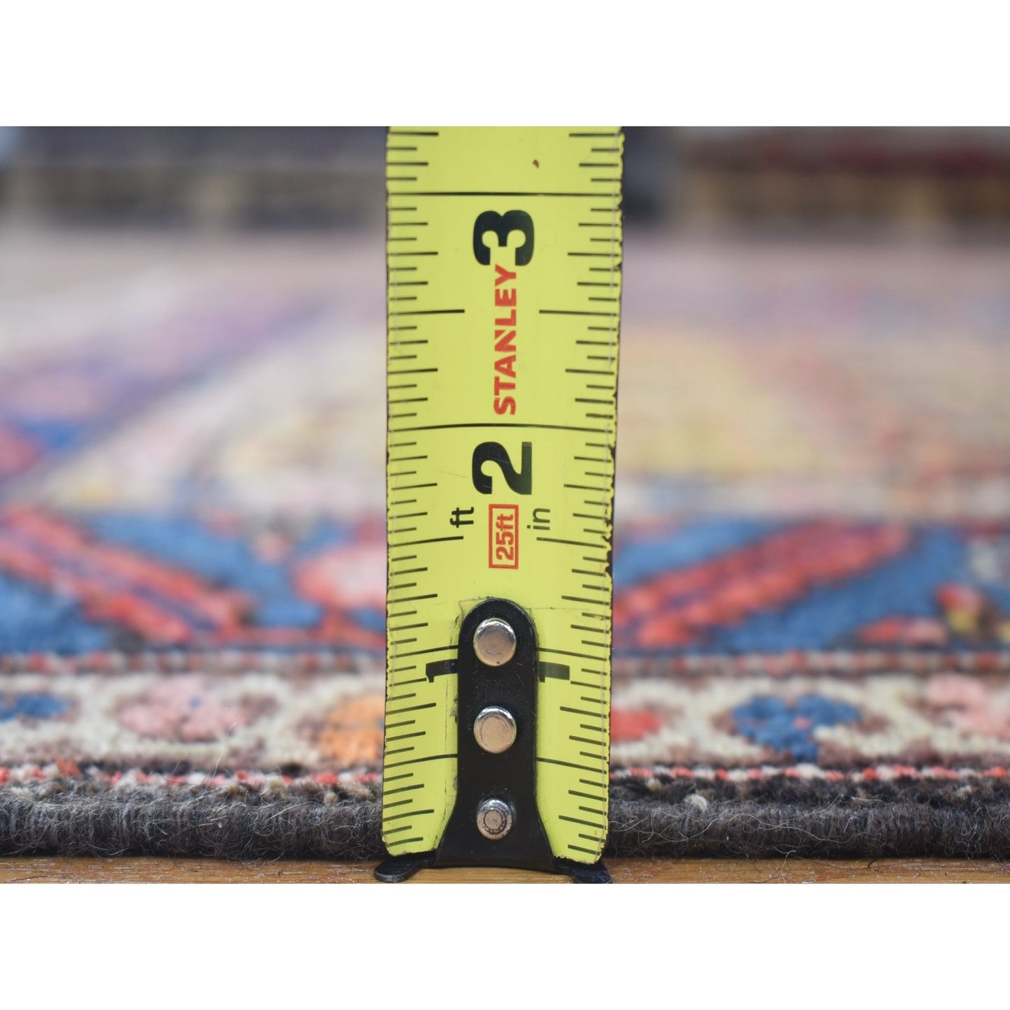 4'X10'3" Yellow Antique Farsian Bookshaish Wool Hand Knotted Runner Rug