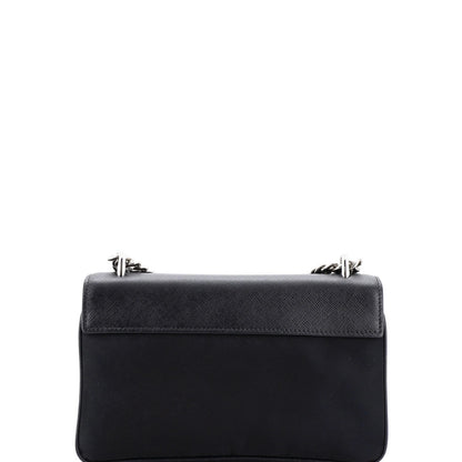 Prada Chain Flap Crossbody Bag Tessuto And Saffiano Leather Medium