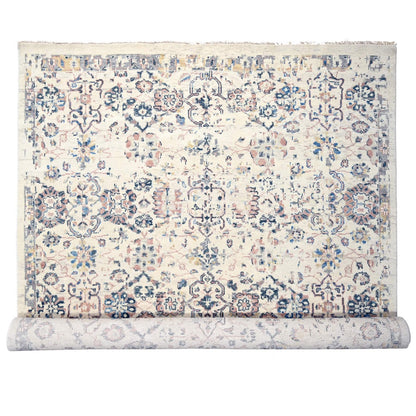 11'10"X17'8" Ivory Mahal Design 100% Wool Hand Knotted Oriental Rug
