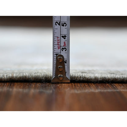 3'X15'9" Olive Gray Hand Knotted Afghan Angora Oushak Wool Xl Runner Rug