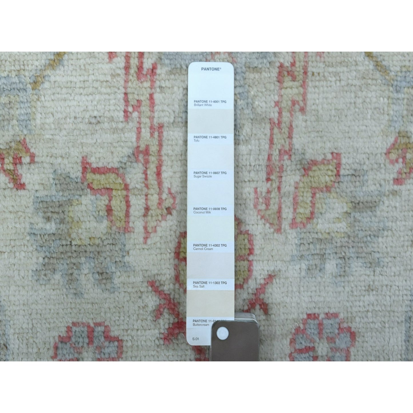 6'4"X9'6" Soft Wool Hand Knotted Ivory Afghan Angora Oushak Rug