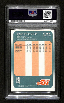 John Stockton Hof Signed/Auto On Card 1988 Fleer Rc Card #115 Psa/Dna 198724