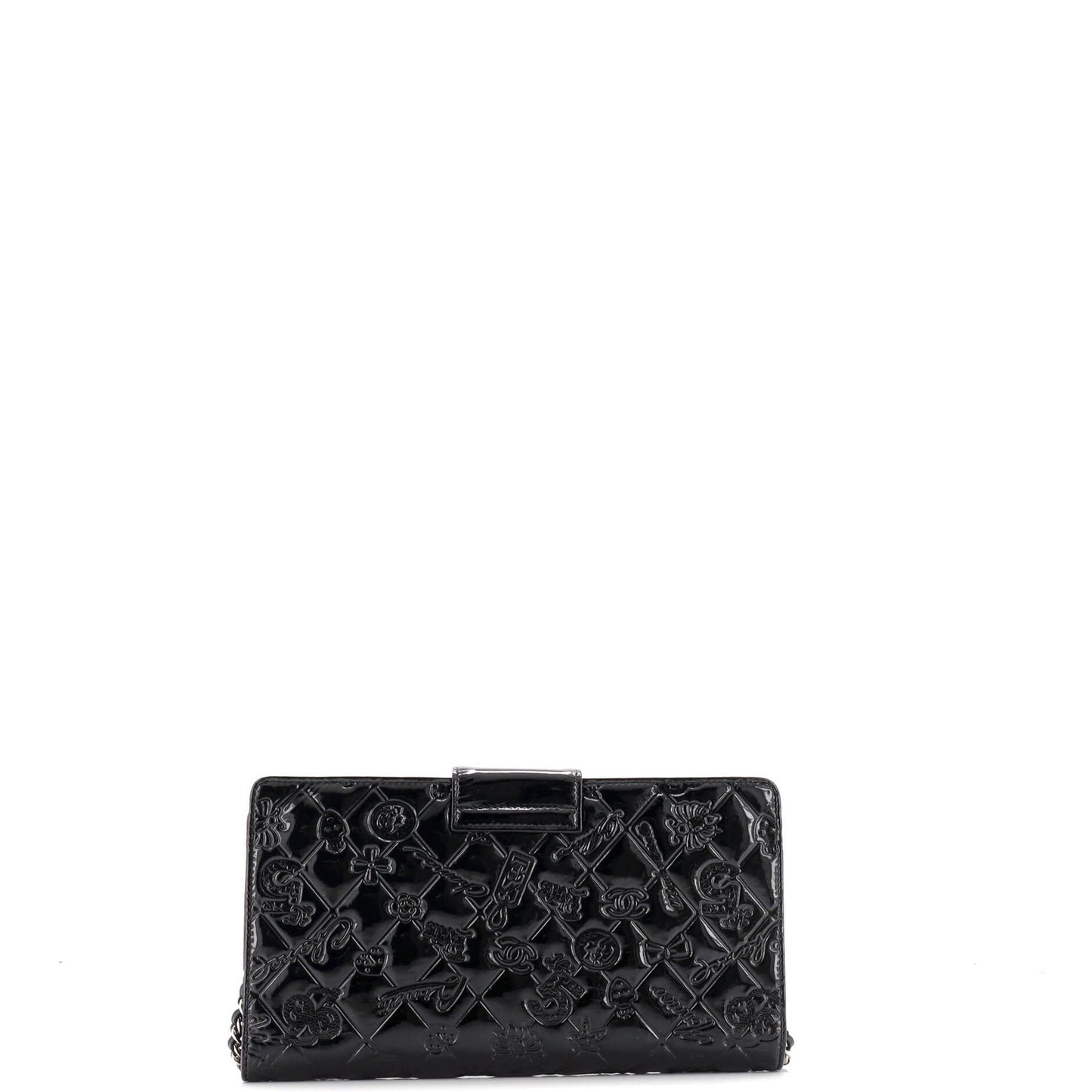 Chanel Lucky Symbols Wallet On Chain Embossed Quilted Patent