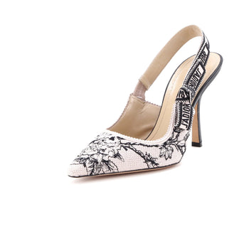 Christian Dior Women'S J'Adior Slingback Pumps Embroidered Fabric 100