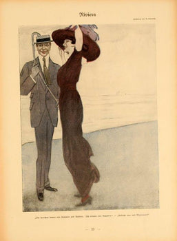 Simplicissimus 1913 By Marcello Dudovich Riviera On Linen Original