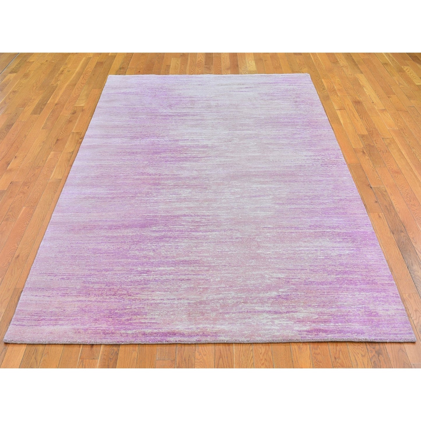 6'1"X9'2" Thick And Plush Organic Wool Ombre Design Hand Knotted Rug