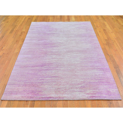 6'1"X9'2" Thick And Plush Organic Wool Ombre Design Hand Knotted Rug