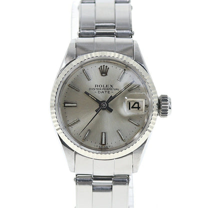 Rolex Oyster Date 6517 Silver Case Size 26.0Mm Ladies Used Watch #61423