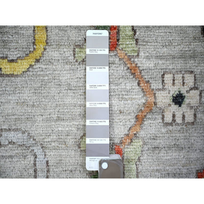 11'9"X11'9" Gray Afghan Angora Oushak Wool Hand Knotted Square Rug