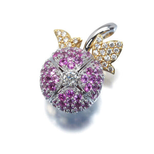 QVC Pendant Pink Sapphire 1.23ct Diamond 0.30ct