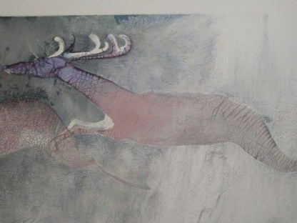 Edwin Salomon Signed Lithograph Two Deer Limited Edition Abstract Animal Art