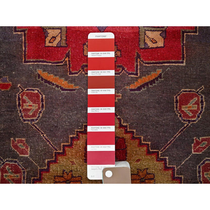 2'8"X7'10" Gray Vintage Zoroastrian Khamadan Hand Knotted Wool Runner Rug