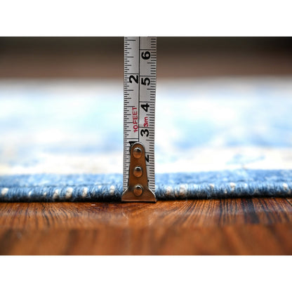 2'7"X11'8" True Blue Hand Knotted Wool Mahal All Over Design Runner Rug