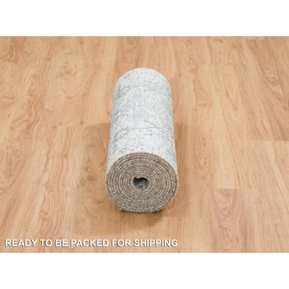 2'6"X18'2" Ivory Tebraz Vase Design Silk/Wool Hand Knotted Xl Runner Rug