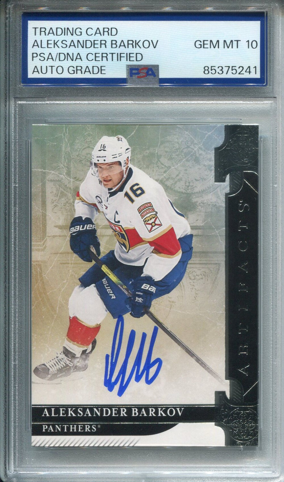 Aleksander Barkov Autographed Upper Deck Card Psa Authentic Auto Grade 10
