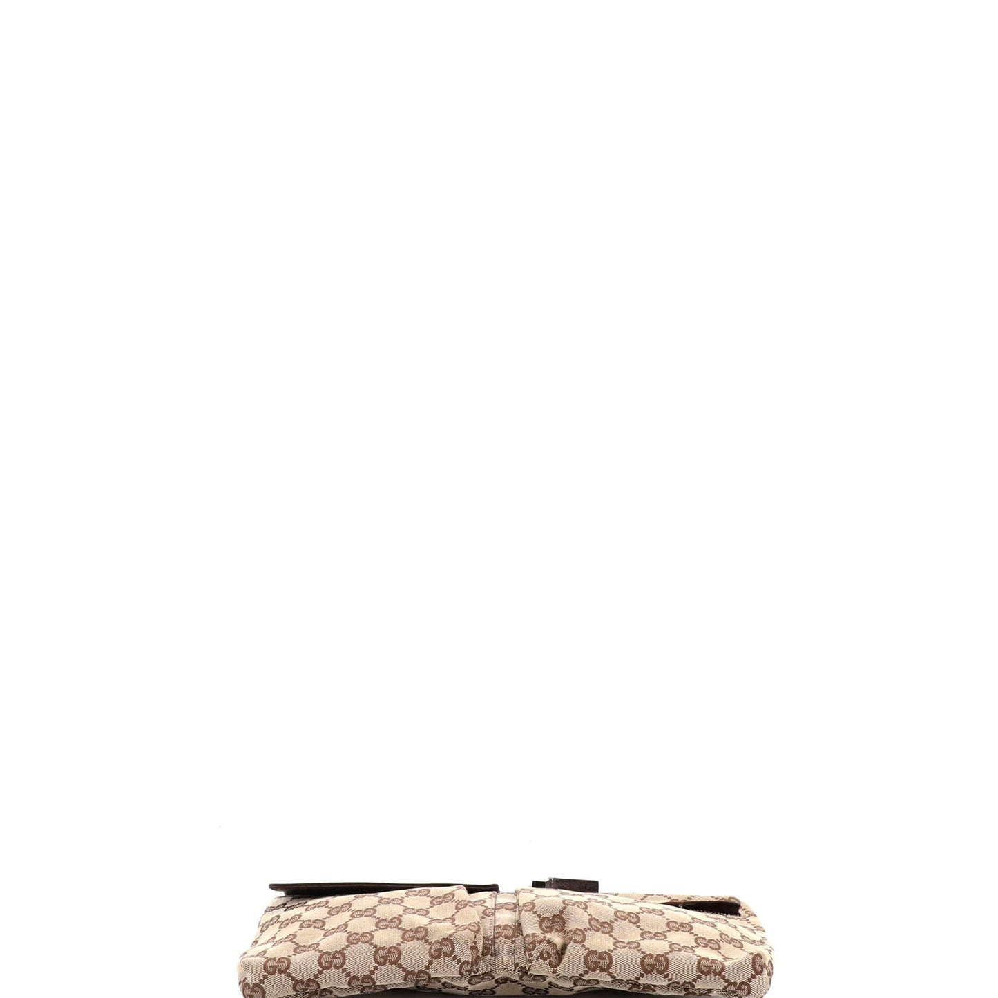 Gucci Vintage Double Belt Bag Gg Canvas With Leather